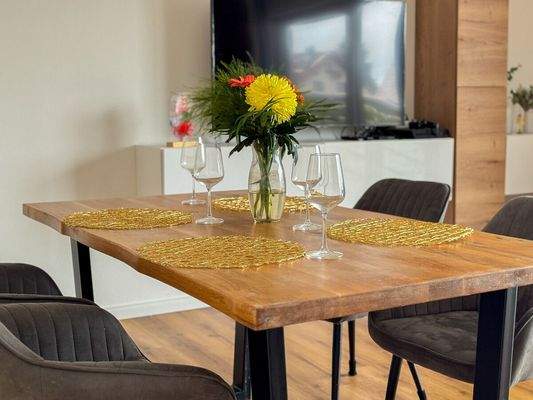 Essbereich im Wohnzimmer