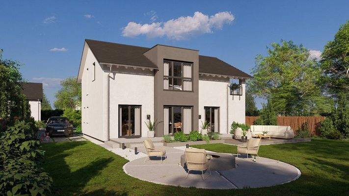 Moderne Familienvilla im Garten