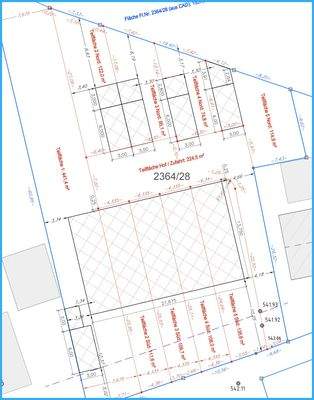 Flächenüberischt der Häuser