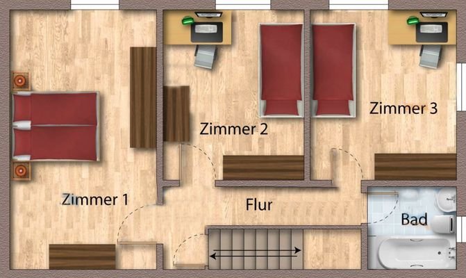 Grundriss 1.OG - Wohnhaus