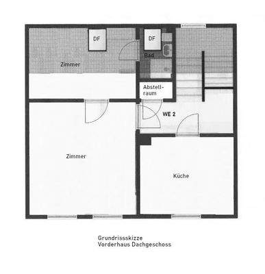 Grundrissskizze Vorderhaus DG