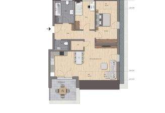 3-Zimmerwohnung im Dachgeschoss mit Dachterrasse