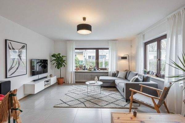 Wohnzimmer Einrichtung KI generiert