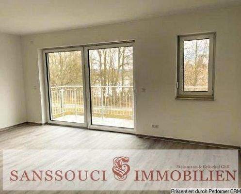 Wohnzimmer mit Blick auf die Oderwiesen