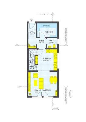 Erdgeschoss Eingang Traufseitig