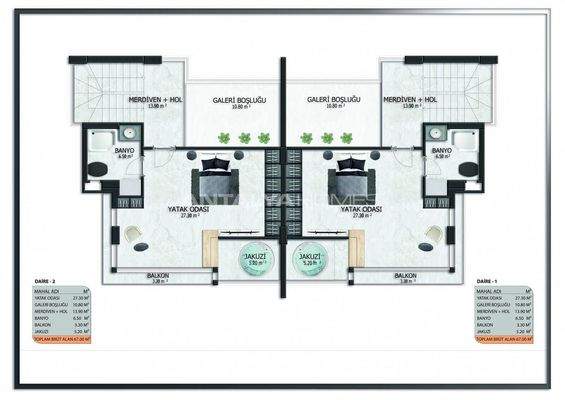 New Triplex Houses with Private Pool in Alanya