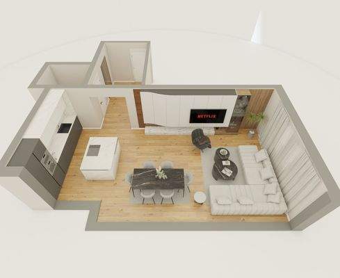 Raumansicht Wohnen/Essen