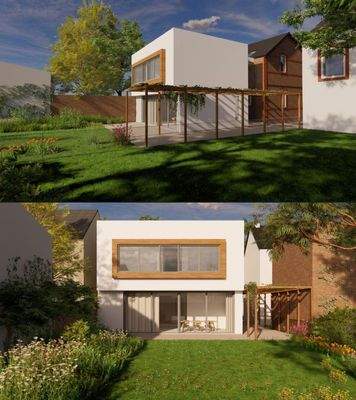 Geplanter u. genehmigter Anbau