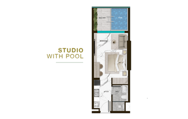 Grundriss Studio mit Pool