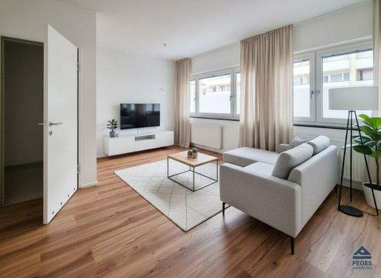 Wohnzimmer und Abstellraum - Möbel und Dekoration KI-generiert