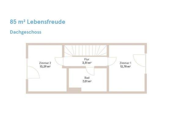 019_Grundriss Dachgeschoss 85 m_ Lebensfreude
