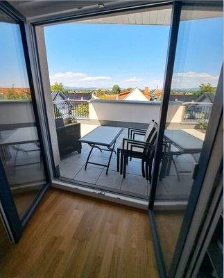 Ausblick aus dem Schlafzimmer KI 