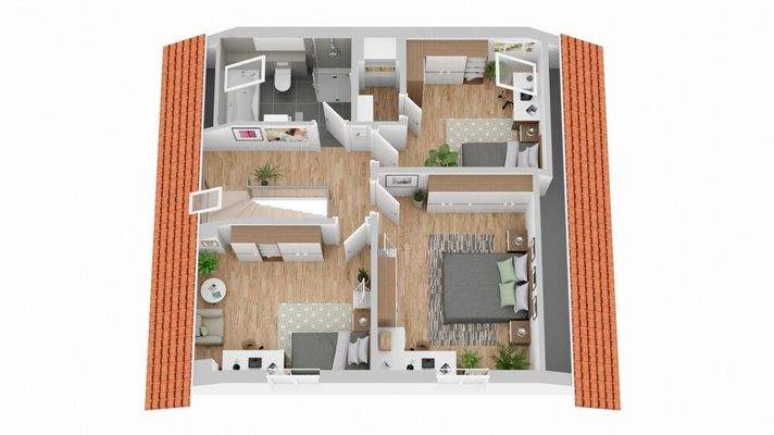 Grundriss Dachgeschoss (nicht maßstabsgetreu)