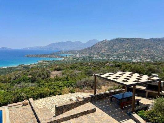 MIT VIDEO! Kreta, Kalo Chorio: Elegante freistehende Villa mit Meerblick zu verkaufen