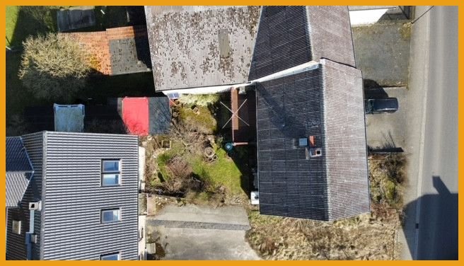 Blick von oben auf das Haus