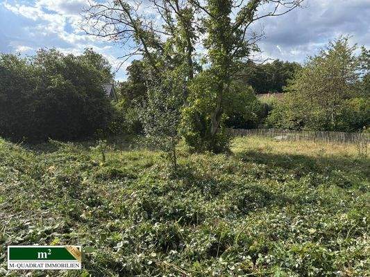 Blick auf den eingezäunten Bauplatz
