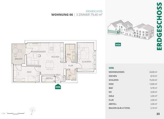 Grundriss Wohnung 06 mit Wohnfläche