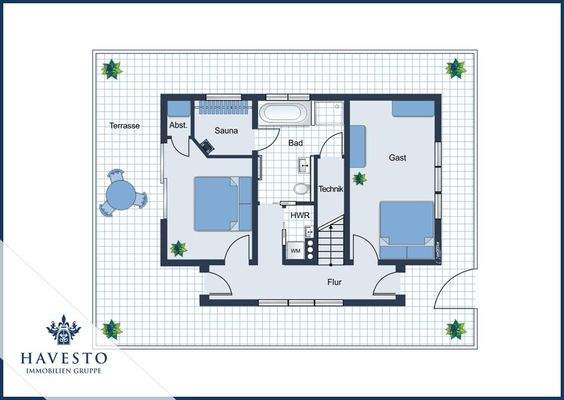 Grundriss EG - größeres Hausboot