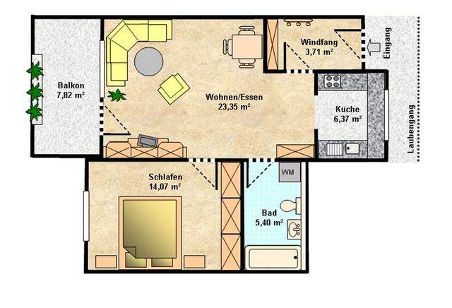 Attraktive 2-Zimmer-Wohnung mit Tiefgaragenstellplatz in Nürnberg (Großreuth b. Schweinau) - Photo 2