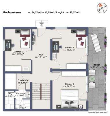 Grundriss Hochparterre