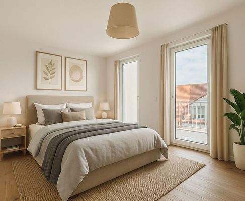 Schlafzimmer (KI-Staging)