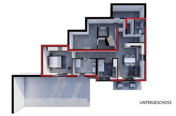 Grundriss UG Wohnung 1, 85 m²