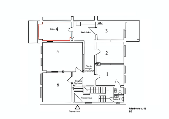 Grundriss und Lage Büro 4