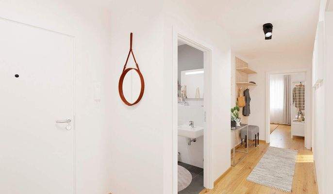 Praktischer Eingangsbereich