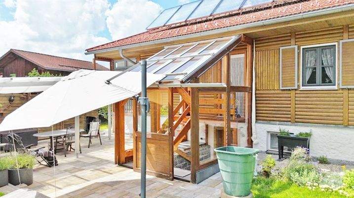 verglaster Zugang in den Garten