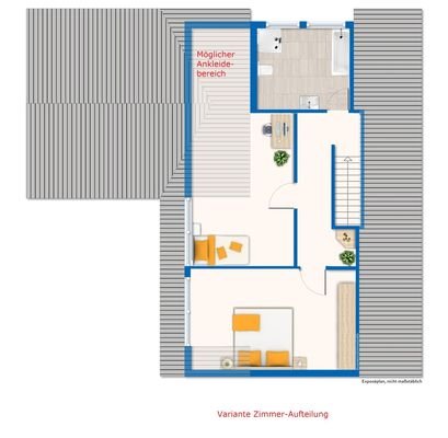 Grundriss / Skizze Dachgeschoss Variante