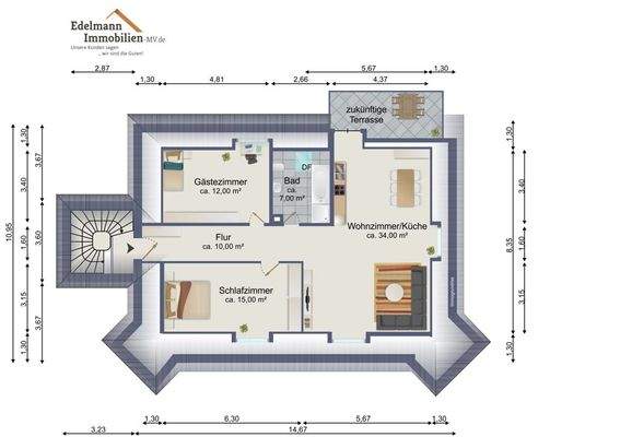 Der Grundriss der Wohnung