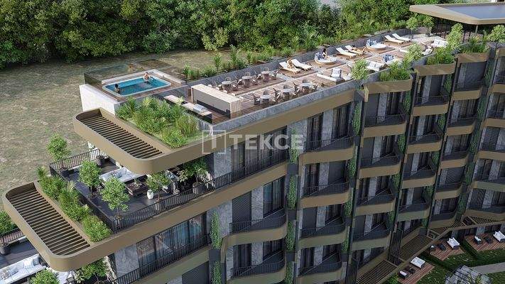 Pool and Sea-View Apartments Near the Beach in Kundu Antalya
