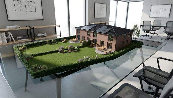 Modell an sich mit Blick auf die Teilfläche 2