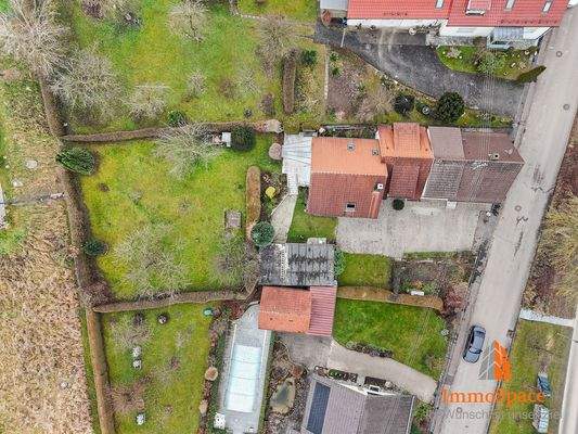 Blick von oben auf das potentielle Baugrundstück