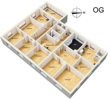 Nr. 14 Grundriss 1. OG 3D