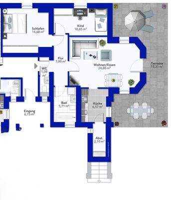 Wohnung 02 mit Gartenanteil