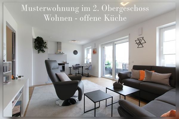 Musterwohnung im 2. Obergeschoss - Wohnen Küche