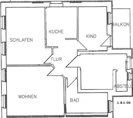 Grundriss 1 + 2. OG