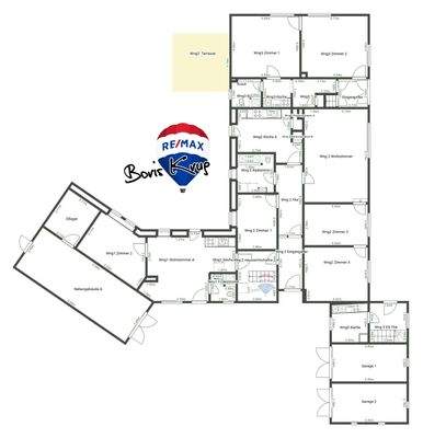 Erdgeschoss - schematische Darstellung (keine Gewähr für Maße)