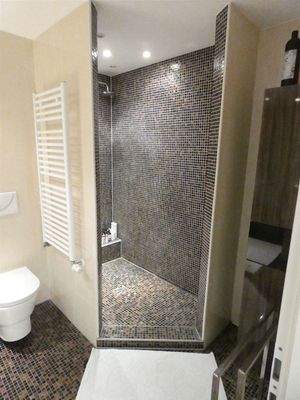 geräumige begehbare Dusche