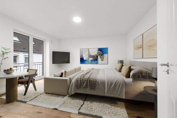 Wohn-/Schlafzimmer mit Küche