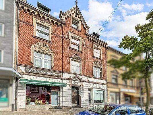 Seitliche Hausansicht