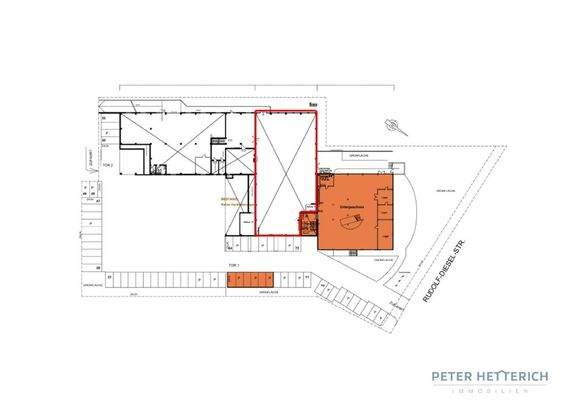 Rot umrandeter Bereich + Rampe