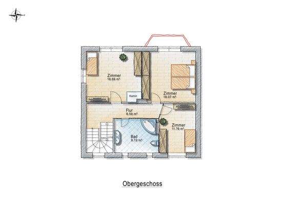 Grundriss Obergeschoss