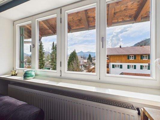 Blick aus dem Wohnbereich