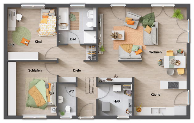 Grundriss Bungalow 100 - Gäste-WC