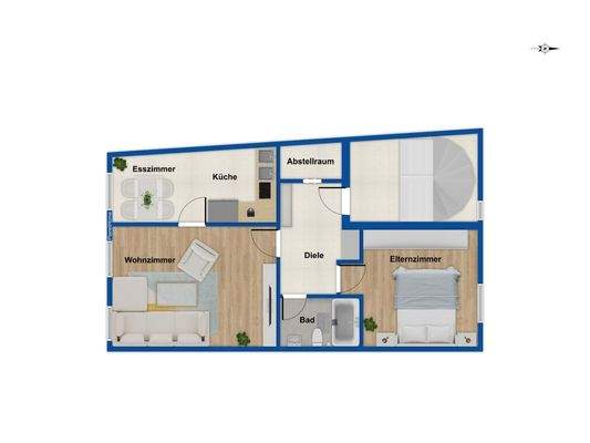 Grundriss 1. und 2. OG