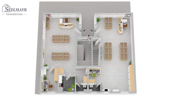 Grundriss Gewerbeeinheit 1+2