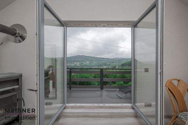 Balkon &amp; Ausblick über Suhl