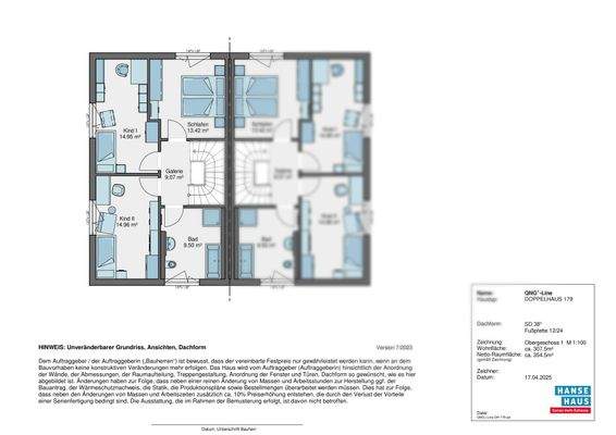 Grundriss OG - Haus B